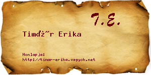 Timár Erika névjegykártya